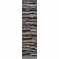 Safavieh RAR130Q-28 Rag Rug Runner Area Rug, Black & Multi - 2 ft. - 3 in. x 8 ft.