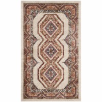 Safavieh BIJ647A-3 Bijar Small Rectangle Area Rug, Ivory & Rust - 3 x 5 ft.