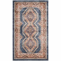 Safavieh BIJ647B-3 Bijar Small Rectangle Area Rug, Royal & Rust - 3 x 5 ft.