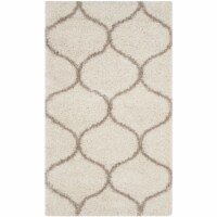 Safavieh SGH280D-4 4 x 6 ft. Hudson Shag Power Loomed Small Rectangular Area Rug, Ivory & Bei