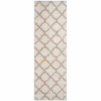 Safavieh SGI322G-27 2 ft. 3 in. x 7 ft. Indie Shag Power Loomed Runner Area Rug, Ivory & Mush