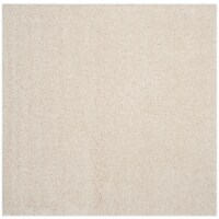 Safavieh SGAS119B-7R 6 ft. 7 in. x 6 ft. 7 in. SGA-Athens Shag Round Machine Made Rug - White