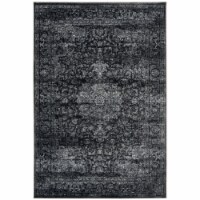 Safavieh CNG631P-4 4 x 6 ft. Carnegie Power Loomed Small Rectangle Area Rug, Dark Grey & Crea