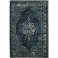 Safavieh VTG122-2330-9 VIntage Large Rectangle Area Rug, Navy - 8 ft. 10 in. x 12 ft. 2 in.