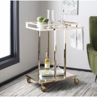 SAFAVIEH Capri 2-Tier Rectangle Bar Cart Gold/ Mirror