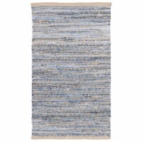 SAFAVIEH Cape Cod CAP350A Handwoven Natural / Blue Rug 2' 3 x 4'
