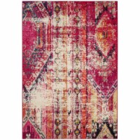 Safavieh MNC222D-4 4 ft. x 5 ft.7 in. Monaco Power Loomed Small Rectangle Area Rug, Magenta &