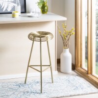 SAFAVIEH Addison Wire Weaved Contemporary Bar Stool Gold