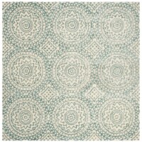 SAFAVIEH Bella BEL915A Handmade Ivory / Blue Rug 5' square