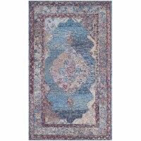 Safavieh VOS740A-3 Vintage Oushak Hand Tufted Rectangle Rug, Blue - 3 x 5 ft.
