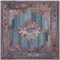 Safavieh VOS740A-6SQ Vintage Oushak Hand Tufted Square Rug, Blue - 6 x 6 ft.
