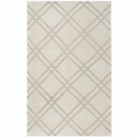 Safavieh STW701A-5 5 x 8 ft. Stone Wash Hand Knotted Medium Rectangle Area Rug, Dove & Ivory