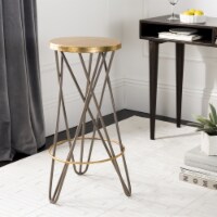 SAFAVIEH Lorna Gold Leaf Bar Stool Beige / Gold