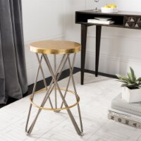 SAFAVIEH Lorna Gold Leaf Counter Stool Beige / Gold