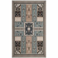 Safavieh CLV512B-6 Classic Vintage Power Loomed Medium Rectangle Area Rug, Slate & Beige - 6