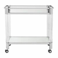 Safavieh SFV2521A Iago Acrylic Bar Trolley, Silver