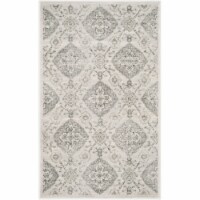 Safavieh CNG623S-3 Carnegie Power Loomed Accent Rugs, Silver & Grey - 3 x 5 ft.