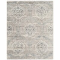 Safavieh CNG626A-5 5 ft. 1 in. x 7 ft. 6 in. Carnegie Power Loomed Area Rug, Light Grey & Cre