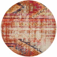 Safavieh MNC222H-5R 5 x 5 ft. Monaco Power Loomed Round Area Rug, Orange & Multi