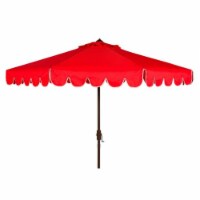 SAFAVIEH Outdoor Collection Venice Single Scallop 9-Foot Tilt Umbrella Red/White