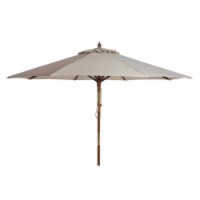 SAFAVIEH Outdoor Collection Cannes 9-Foot Wooden Outdoor Umbrella Beige