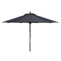 SAFAVIEH Outdoor Collection Cannes 9-Foot Wooden Outdoor Umbrella Grey