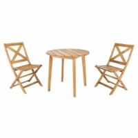 Safavieh PAT7028A 3 Piece Bruna Bistro Set, Grey