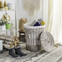 Safavieh Maggy White Rattan Laundry Basket