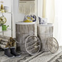Safavieh Libby Rattan Laundry Baskets - White