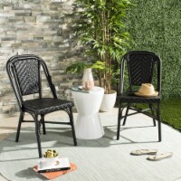 SAFAVIEH Outdoor Collection Daria Side Chair Black