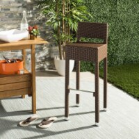 SAFAVIEH Outdoor Collection Landry Indoor Outdoor Bar Stool Brown