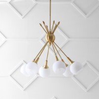 SAFAVIEH Justine 6 Light 22 Inch Pendant | Brass |