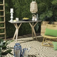 SAFAVIEH Outdoor Collection Ragna Concrete Console Dark Grey