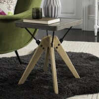 SAFAVIEH Outdoor Collection Marcio Concrete Side Table Dark Grey