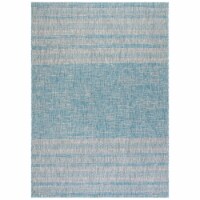 SAFAVIEH Outdoor CY8061-37121 Courtyard Aqua / Grey Rug 6' 7 x 9' 6