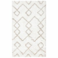 Safavieh SGT609A-4 4 x 6 ft. Toronto Shag Hand Tufted Small Rectangle Area Rug, Ivory & Silve