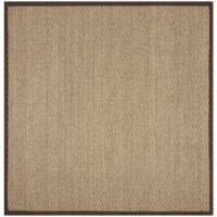 Safavieh NF115K-6SQ Natural Fiber Square Rugs, Natural & Dark Brown - 6 x 6 ft.