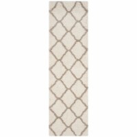 Safavieh SGH283D-212 Hudson Shag Power Loomed Runner Rug, Ivory & Beige - 2 ft. 3 in. x 12 ft