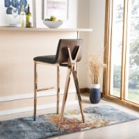 SAFAVIEH Mckay Bar Stool Ash Green / Copper