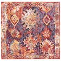 Safavieh BTL340R-7SQ 7 x 7 ft. Bristol Power Loomed Rug, Square - Rust & Lavander