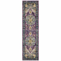 SAFAVIEH Monaco Collection MNC251L Violet/Light Blue Rug 2'-2  X 12'