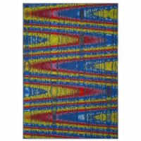 Safavieh AZT203C-5 Aztec Medium Rectangle Area Rug, Blue & Multicolor - 5 ft.-1 in. x 7 ft.-6