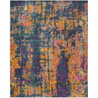 Safavieh MAD143A-6 6 x 9 ft. Madison Power Loomed Medium Rectangle Area Rug, Blue & Orange