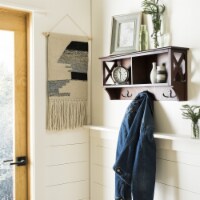 SAFAVIEH Freya Hanging Storage Wall Rack Cherry
