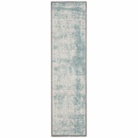 Safavieh PAS401B-214 Passion Runner Rug, Turquoise & Ivory - 2 ft.-2 in. x 14 ft.