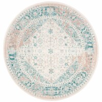 SAFAVIEH Passion Collection PAS405B Turquoise / Ivory Rug 6' 7 round
