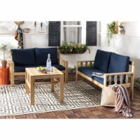 SAFAVIEH Outdoor Collection Lardner Living Set Natural/Navy