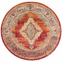 SAFAVIEH Crystal CRS500A Orange / Light Blue Rug 7' round