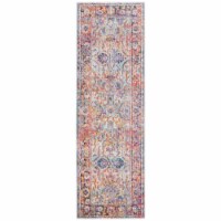 Safavieh CRS504A-27 Crystal Power Loomed Runner Area Rug, Light Blue & Orange - 2 ft.-2 in. x