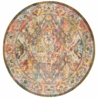 Safavieh CRS516A-7R Crystal Power Loomed Round Area Rug, Light Blue & Orange - 7 x 7 ft.
